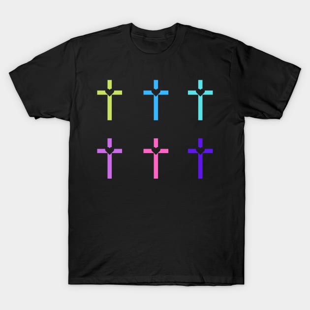 Colorful Christian Cross T-Shirt by Dog & Rooster